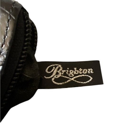 Brighton small patent croc leather black coin wallet - Picture 3 of 7